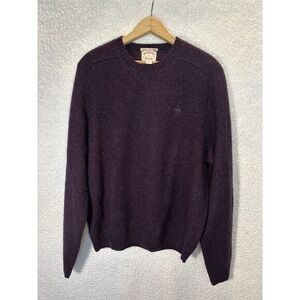 Brooks Brothers Sweater Shetland Wool Ribbed Crew Neck Mens Large Purple